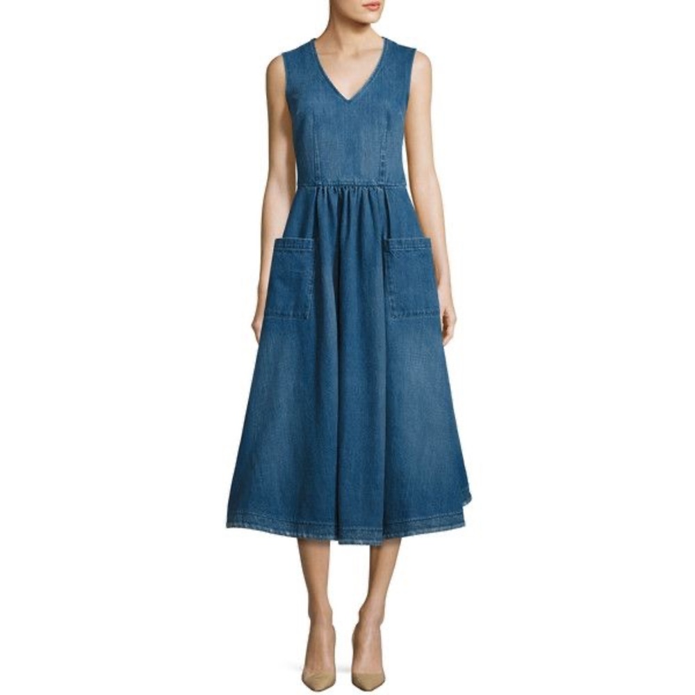 NWOT ~ Authentic Co. Sleeveless Denim Midi Dress